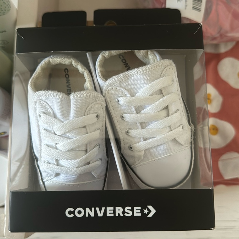 White Baby Converse - Size 3